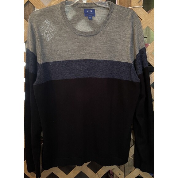 APT. 9 Merino Wool Blend Soft Striped Bundle Up Sweaters Men's XXL - Picture 13 of 16